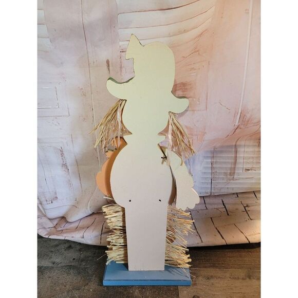 Wooden scarecrow welcome pumpkin Thanksgiving fall Decor figure - Picture 4 of 5